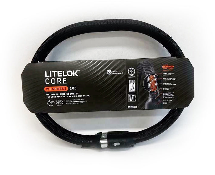 LITELOK CORE Plus 100 Fahrradschloss – ART3-geprüft, 100 Cm Länge, 6,5 Cm Breite, 2,25 Kg – Inkl. 3 Schlüssel, Rahmenhalterung & Tragegurt – Ideal Für E-Bikes & Hochwertige Räder